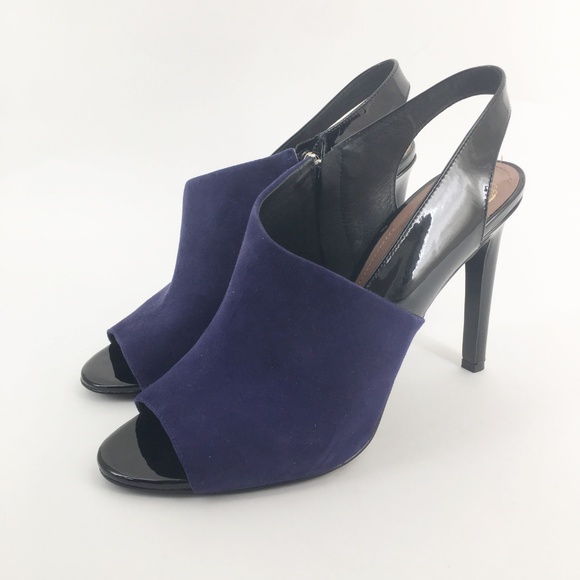 VINCE CAMUTO Blue Suede Slingback Booties Size 10 - Picture 3 of 8